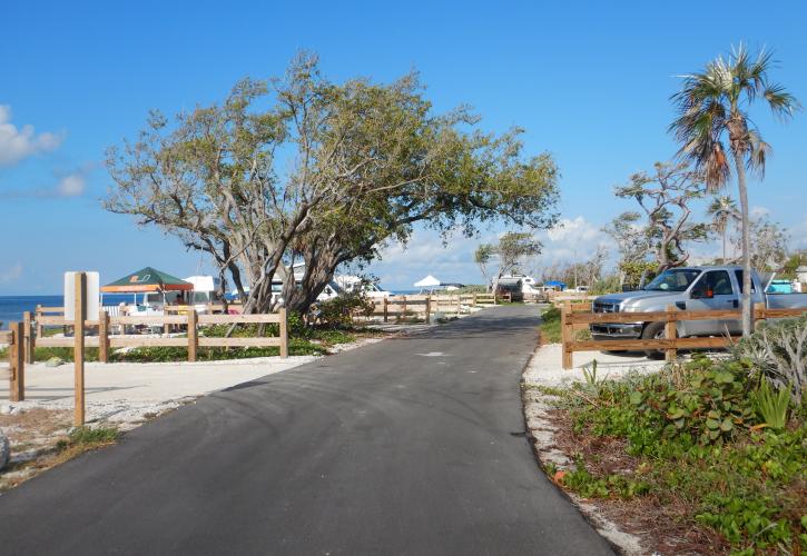 Sandspur campground, west view from road.